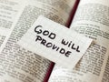 God and Jesus Christ will provide for all our needs. Faithful promises. Royalty Free Stock Photo