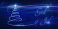 God Jul, Scandinavian Christmas card in blue Royalty Free Stock Photo
