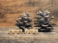 God Jul, Scandinavian Merry Christmas with wooden blocks Royalty Free Stock Photo