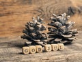 God Jul, Scandinavian Merry Christmas with wooden blocks