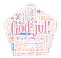 God jul word cloud - Merry Christmas on Norwegian language and other different languages