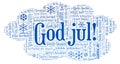 God jul word cloud - Merry Christmas on Norwegian language and other different languages