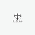 God is love sticker icon isolated on white Royalty Free Stock Photo