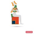 God Osiris color flat icon for web and mobile design Royalty Free Stock Photo