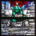 Stained glass window by Sieger Koder in St. John church in Piflas, Germany