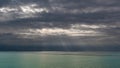 God`s rays over the Dead Sea in southern Israel. Royalty Free Stock Photo