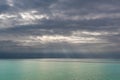 God`s rays over the Dead Sea in southern Israel. Royalty Free Stock Photo