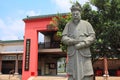 God statue and oriental design of temple in Shatin