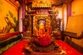 God statue in traditional old oriental chinese temple