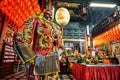 God statue in traditional old oriental chinese temple in Taiwan Royalty Free Stock Photo