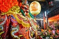 God statue in traditional old oriental chinese temple in Taiwan Royalty Free Stock Photo