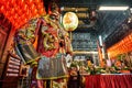 God statue in traditional old oriental chinese temple in Taiwan