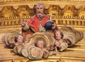 God and three Angels - Burgos Cathedral Royalty Free Stock Photo