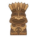 God tiki idol icon, cartoon style Royalty Free Stock Photo