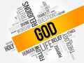 GOD word cloud collage, religion concept background Royalty Free Stock Photo