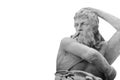 God Zeus. The king of the gods the ruler of mount Olympus and the god of the sky and thunder. Ancient statue isolateb on white Royalty Free Stock Photo