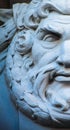 God Zeus. The king of the gods the ruler of mount Olympus and the god of the sky and thunder. Close up ancient statue. Selective Royalty Free Stock Photo