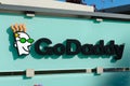 GoDaddy logo at Silicon Valley office of internet domain registrar and web hosting company