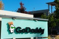 GoDaddy logo at Silicon Valley office of internet domain registrar and web hosting company