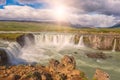 Godafoss Akureyri waterfall, spectacular landscape, Skjalfandafljot river, NorÃÂ°urland, North of Iceland Royalty Free Stock Photo