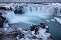 Godafoss, god`s waterfall in Iceland at winter Royalty Free Stock Photo
