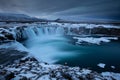 Godafoss, god`s waterfall in Iceland at winter Royalty Free Stock Photo