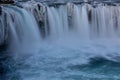 Godafoss, god`s waterfall in Iceland at winter Royalty Free Stock Photo