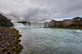 Godafoss, waterfall of the gods, landscape in iceland at sunrise Royalty Free Stock Photo