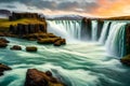 The Godafoss waterfall, Iceland, Europe Royalty Free Stock Photo