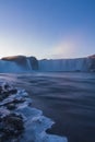 Godafoss waterfall in iceland  winter Royalty Free Stock Photo