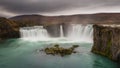 Godafoss Waterfall Panorama in Iceland Royalty Free Stock Photo