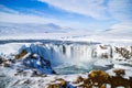 Godafoss waterfall un winter, Iceland Royalty Free Stock Photo