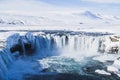 Godafoss waterfall un winter, Iceland Royalty Free Stock Photo