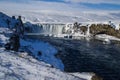 Godafoss waterfall un winter, Iceland Royalty Free Stock Photo