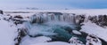 Godafoss Waterfall Winter Landscape Royalty Free Stock Photo