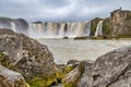 Godafoss Waterfalls, Iceland on a cloudy day Royalty Free Stock Photo