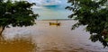 Godavari river flooding during monsoon, Rajahmundry, Andhrapradesh