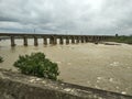 Godavari River railway bridge view Royalty Free Stock Photo
