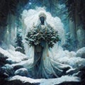 Goddess Beira Queen of Winter Snow Forest Weather Divine Hag Generative AI