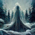 Goddess Beira Queen of Winter Snow Forest Weather Divine Hag Generative AI Royalty Free Stock Photo