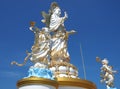 Goddess of compassion Kwan Yin soars into blue sky Royalty Free Stock Photo