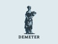 Goddess Demeter, with ears and fruit.