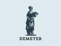 Goddess Demeter, with ears and fruit. Royalty Free Stock Photo