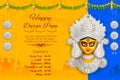 Goddess Durga Face in Happy Durga Puja Subh Navratri background Royalty Free Stock Photo