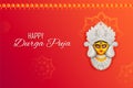 Goddess Durga Face in Happy Durga Puja Subh Navratri Indian religious header banner background Royalty Free Stock Photo