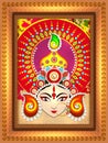 Goddess Durga in frame for Happy Dussehra. Royalty Free Stock Photo