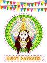 Goddess Durga for Happy Navratri in Indian art style