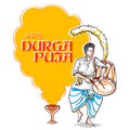 Goddess Durga in Happy Durga Puja Subh Navratri Indian religious header banner background Royalty Free Stock Photo