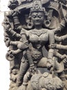 Goddess Durga stone statue in India, Hindu goddess statue. Royalty Free Stock Photo