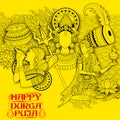 Goddess Durga in Subho Bijoya Happy Dussehra background